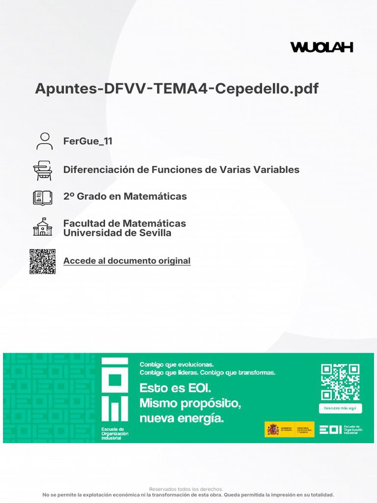 Wuolah Free Apuntes DFVV TEMA4 Cepedello | PDF | Matemáticas | Análisis ...