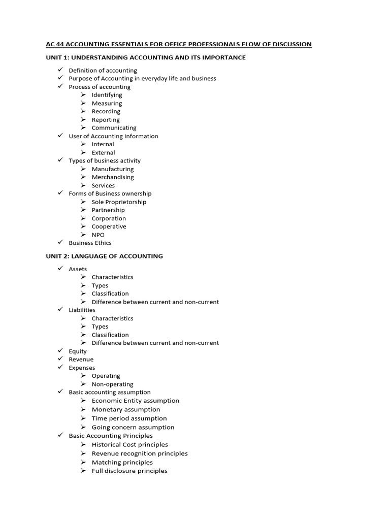 Ac 44 Flow of Discussion | PDF | Balance Sheet | Corporations