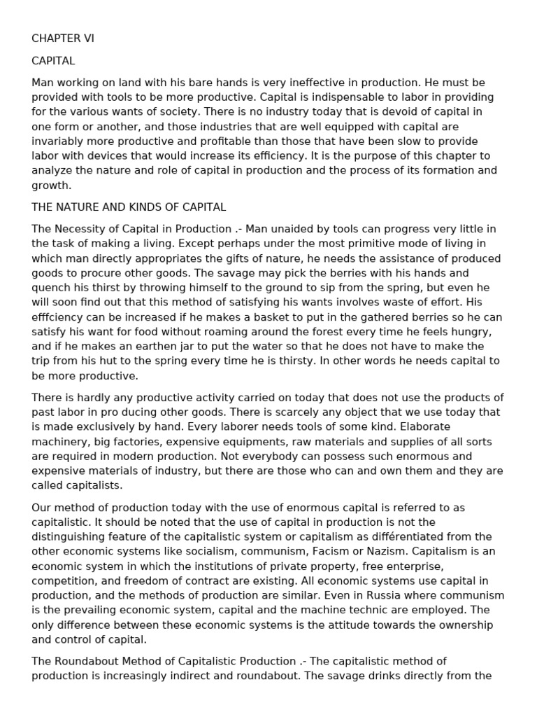 Chapter Vi (Capital) | PDF | Capital (Economics) | Capitalism