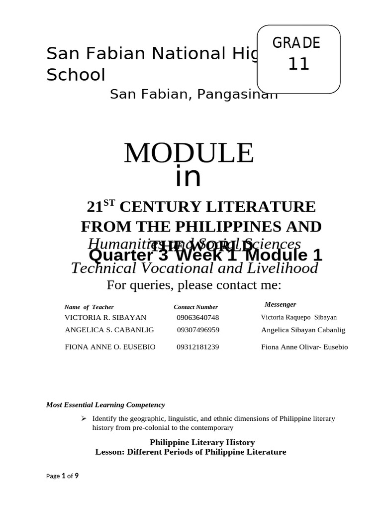 Module 1 Q1W1 | PDF | Philippines
