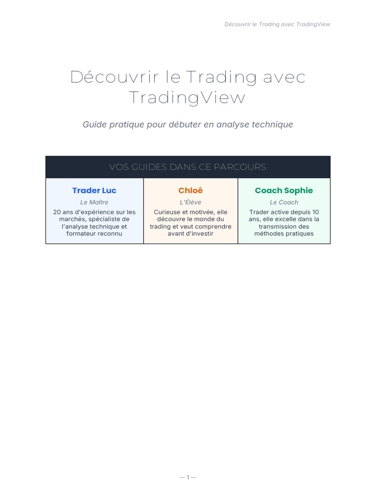 Guide Pedagogique TradingView | PDF | Opérateur de marché | Marchés ...
