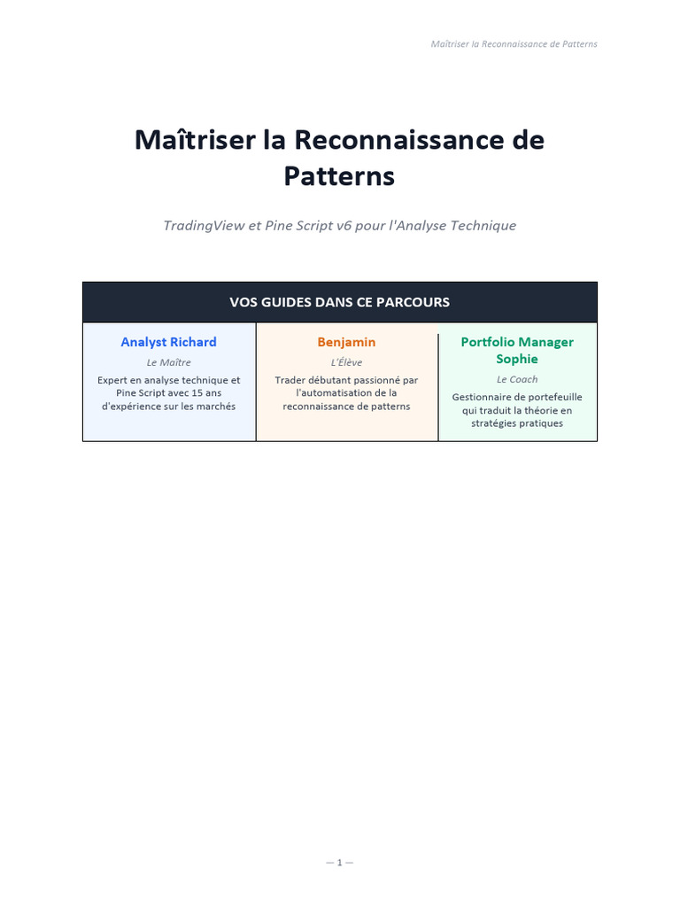 Guide Pedagogique Pattern Recognition | PDF | Opérateur de marché ...