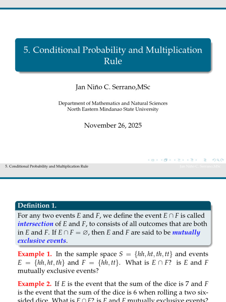 Conditional Probabiltiy and Multiplication Rule | PDF | Probability ...
