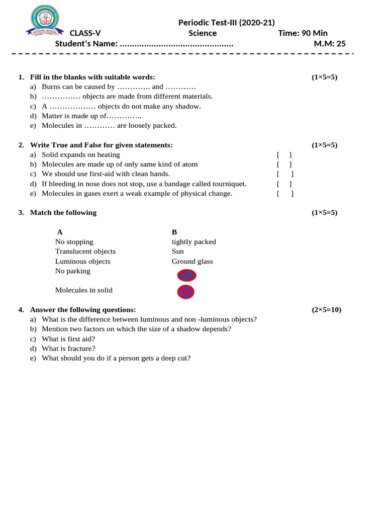 Science Paper of Class 5 | PDF