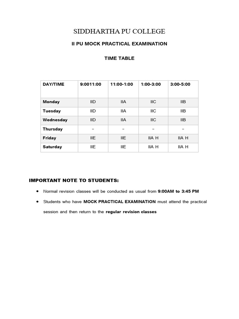 Mock Practical Exam | PDF