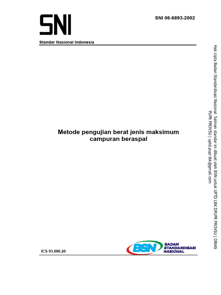 Sni 06-6893-2002 | PDF