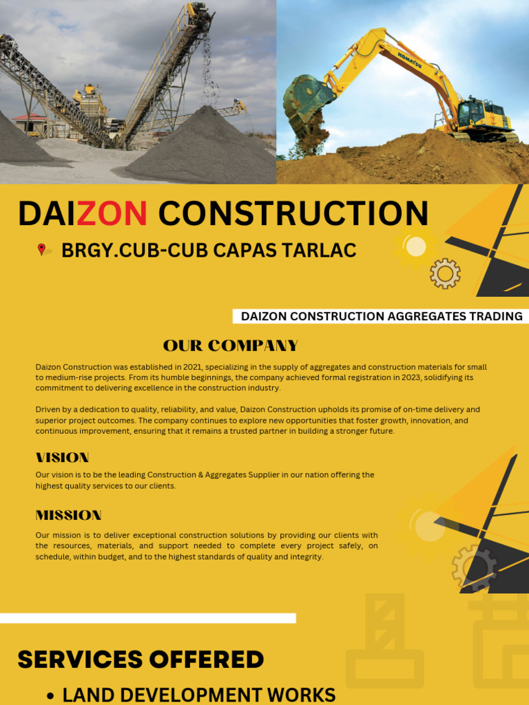 Daizon Company Profile | PDF | Concrete | Construction Aggregate