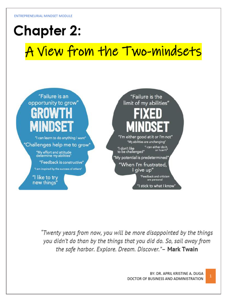 Chapter 2 A View From Two Mindsets (Updated) | PDF | Mindset ...
