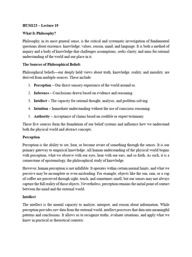 HUM123_Handouts_Lecture19 | PDF | Inference | Rationality