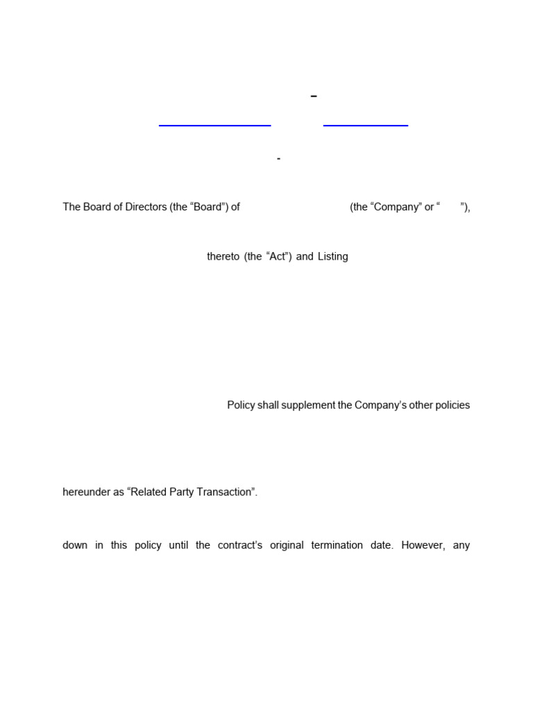 Policy On Related Party Transactions1 | PDF | Audit | Subsidiary