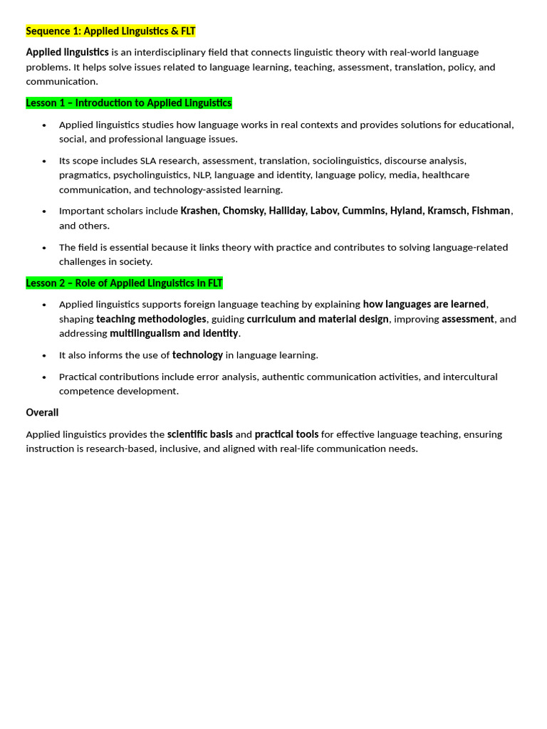 Applied Linguistics | PDF | Second Language Acquisition | Second Language