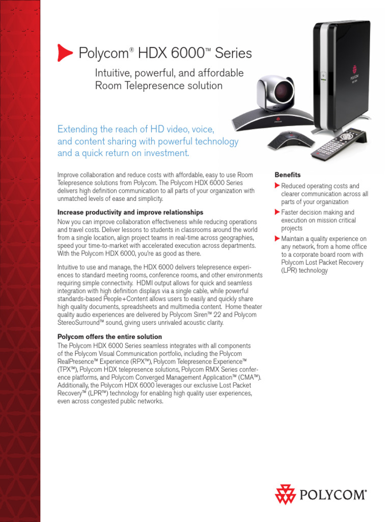 Polycom HDX 6000 PDF | PDF | Electronics | Computing