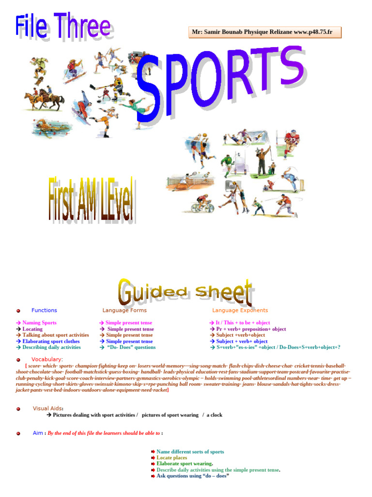 File Three - 1st Am - Sports | PDF | Subject (Grammar) | Grammar