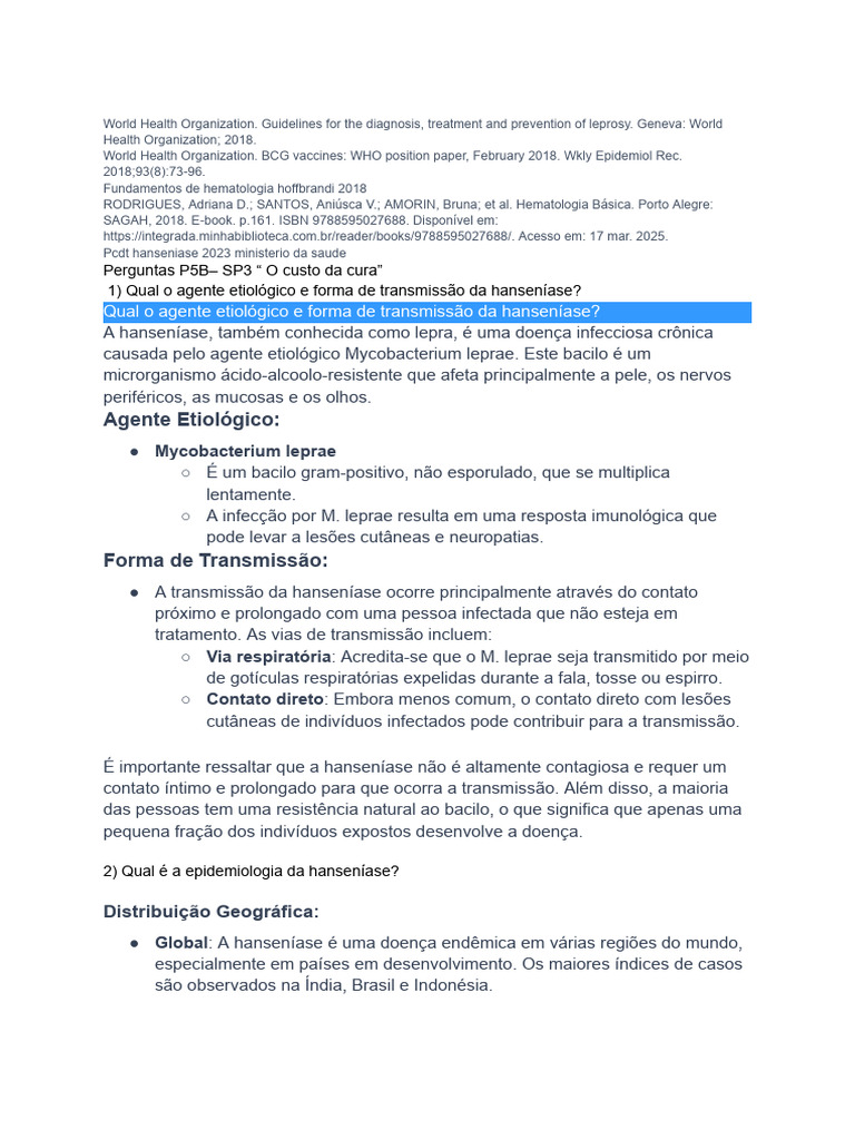 SP 3 | PDF | Lepra | Célula T