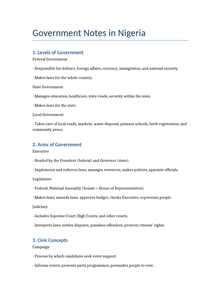 Government Notes Nigeria-1 | PDF