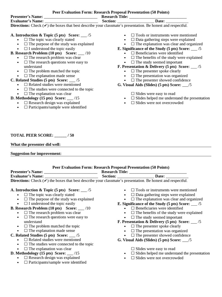 Project Proposal Presentation Rubric | PDF | Methodology | Cognition