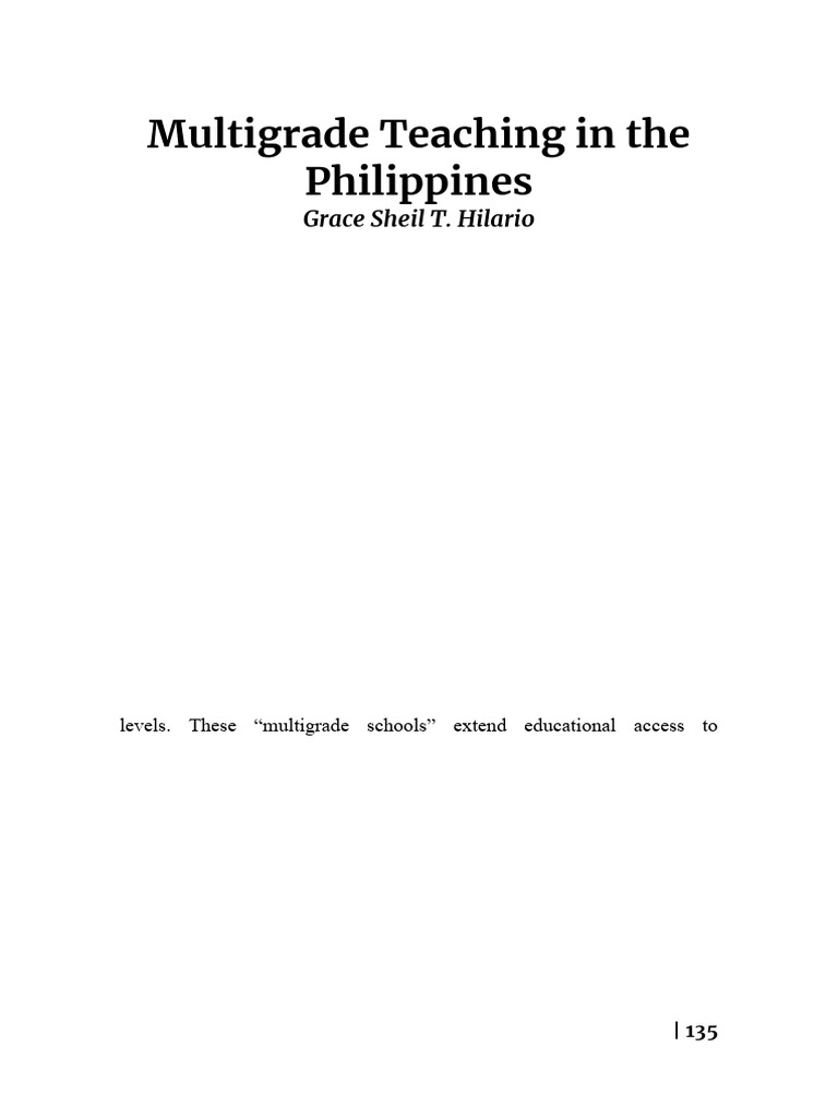 Ch2.7 Multigrade Teaching in The Philippines | PDF | Learning | Teachers