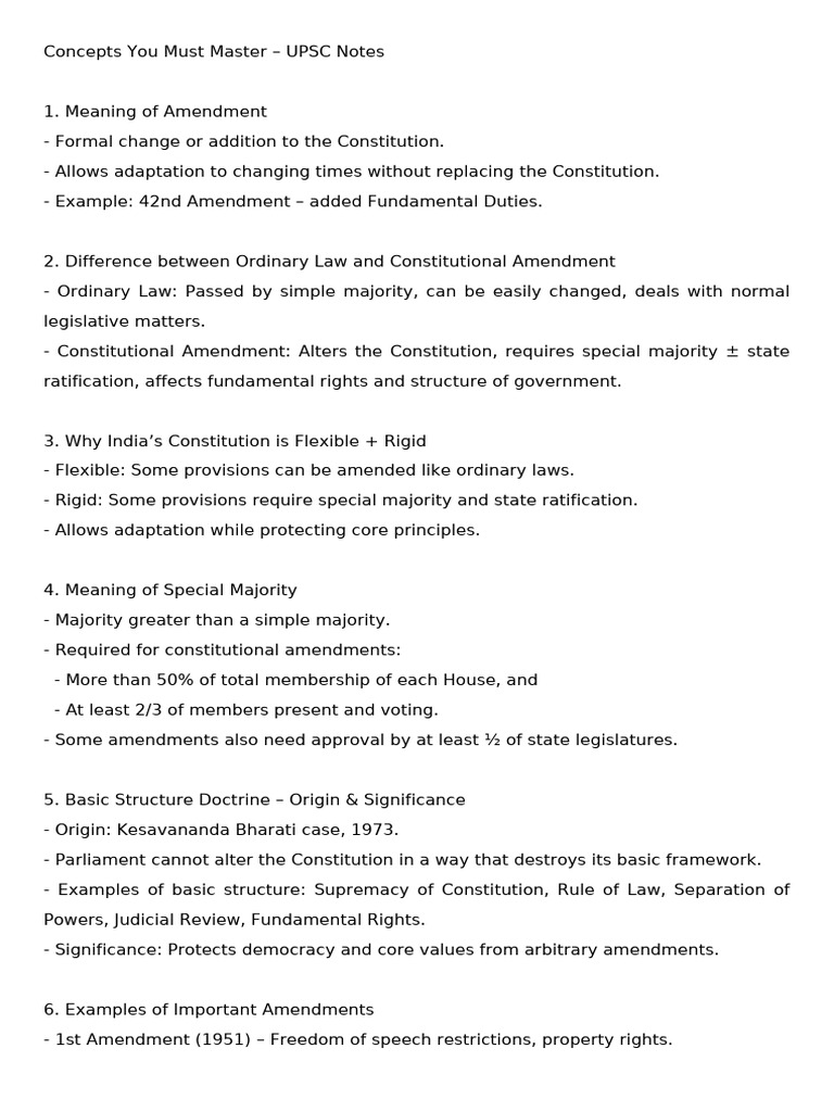 Constitutional Amendment Notes | PDF