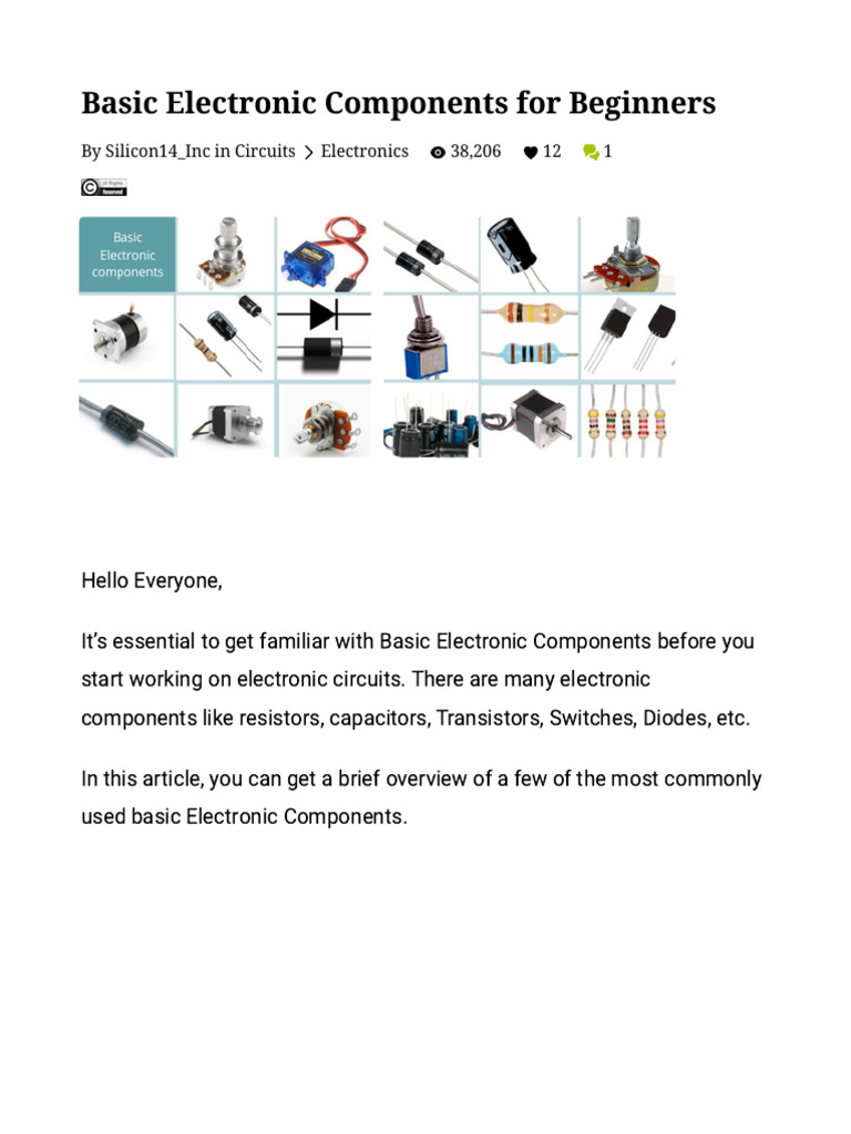 Basic Electronic Components For Beginners - 7 Steps - Instructables ...