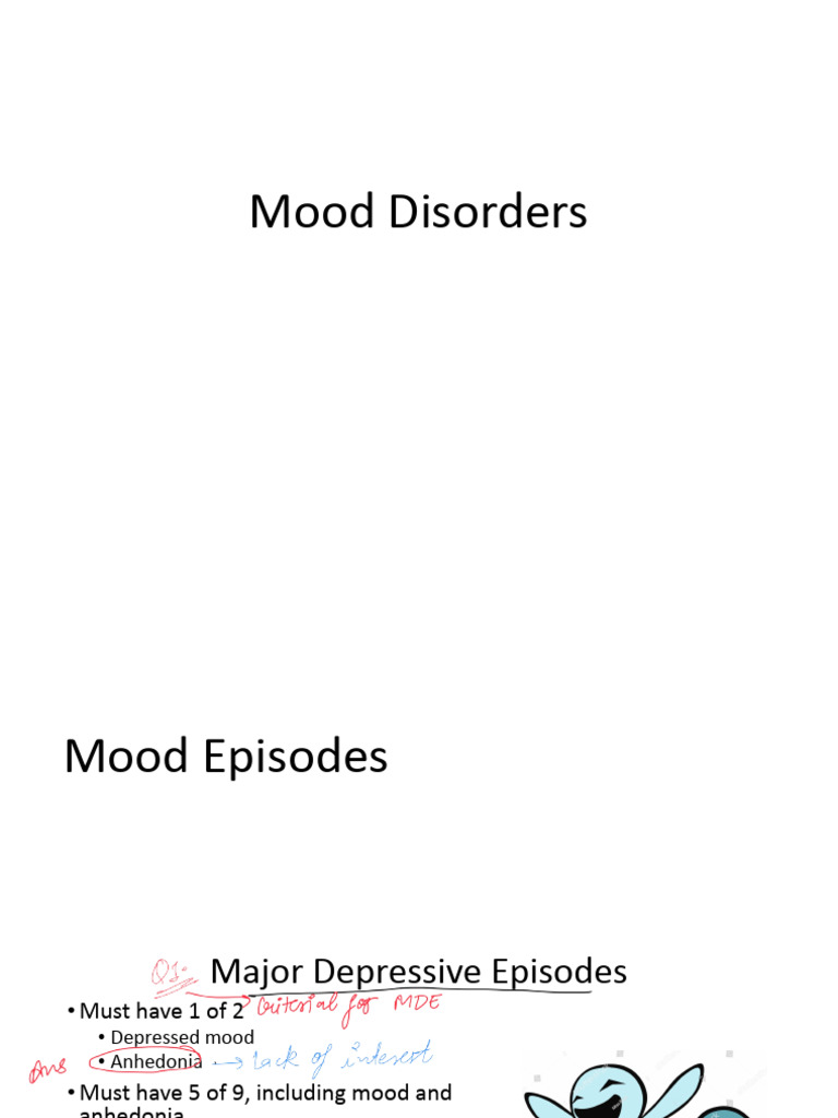Mood Disorders Diagnosis Etiology | PDF | Major Depressive Disorder | Mania