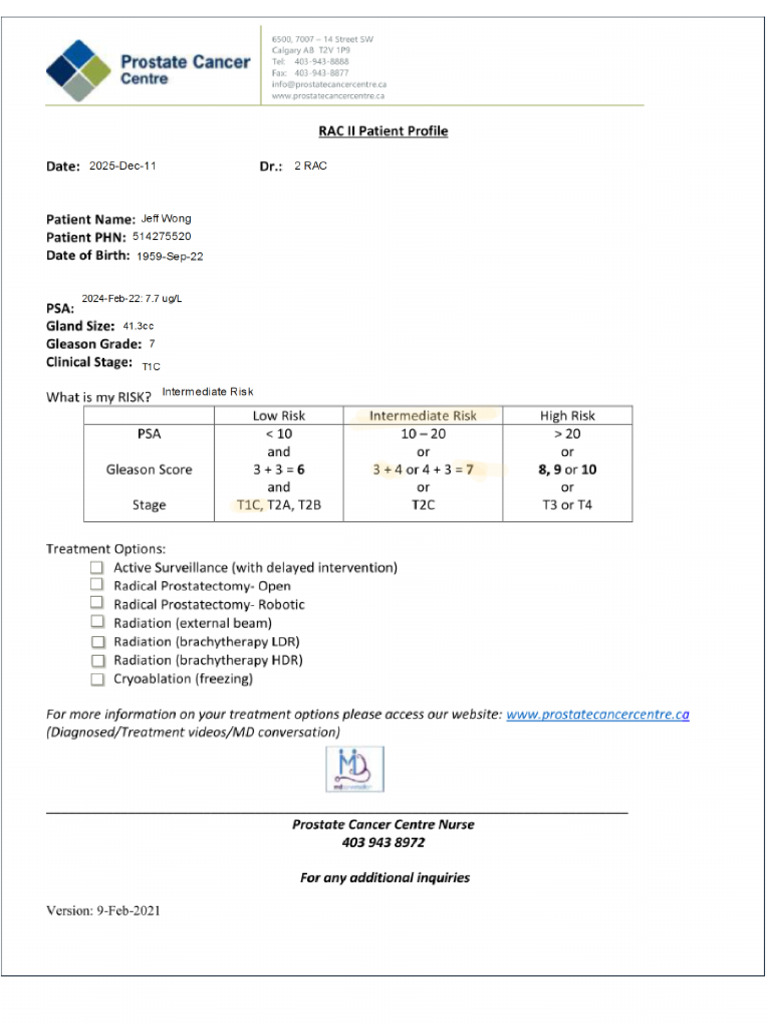 2025-Dec-16 RAC 2 Patient Profile | PDF