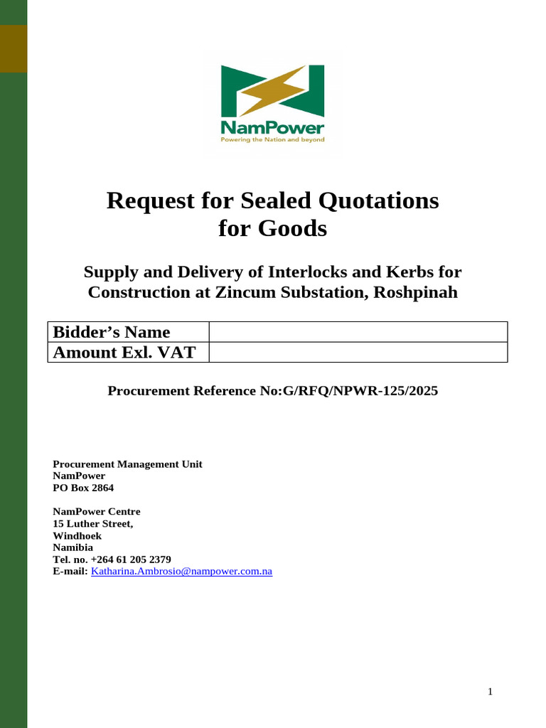 Interlocks - Request for Sealed Quotation for the Supply and Delivery ...