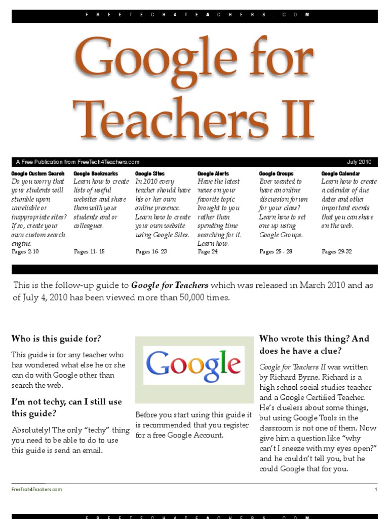 Google for Teachers II | Websites | Google | Free 30-day Trial | Scribd