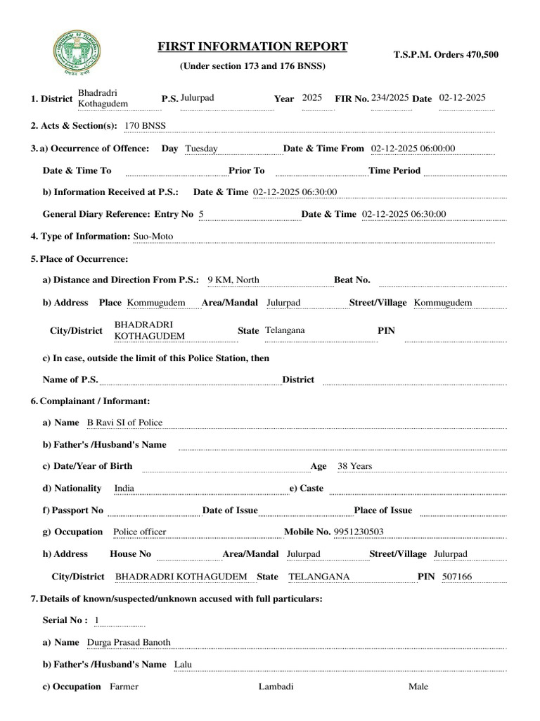 First Information Report | PDF | Crimes | Crime & Violence