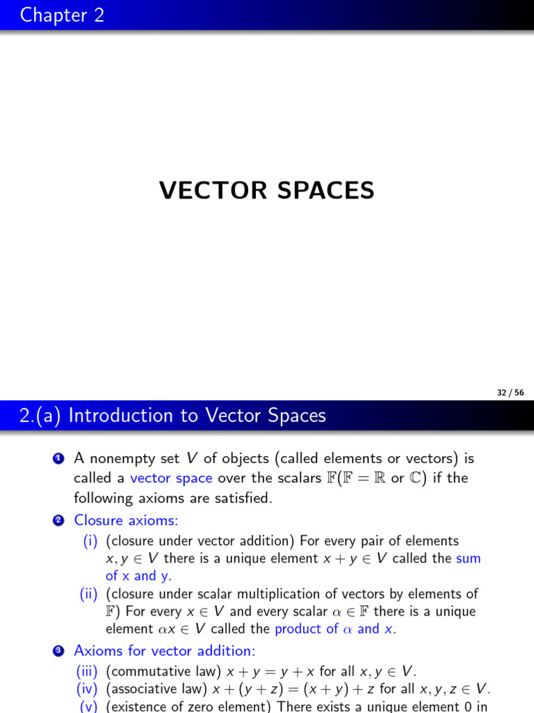 3. Vector Spaces and Subspaces (1) | PDF | Vector Space | Linear Subspace