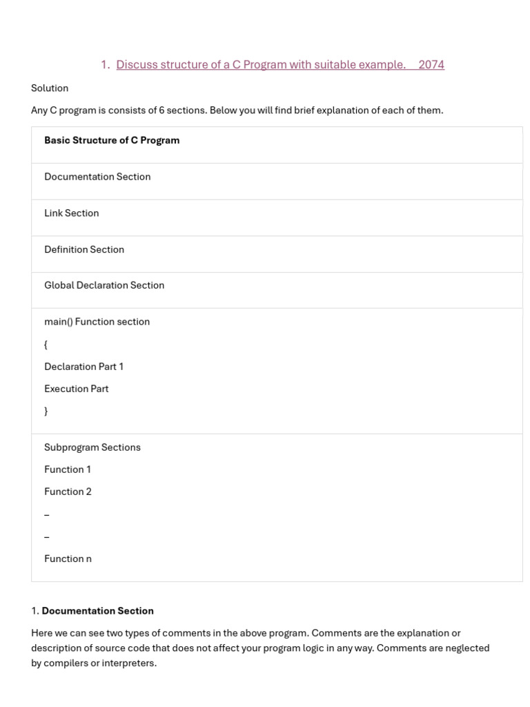 C Program All Model Question Solved | PDF | Pointer (Computer ...
