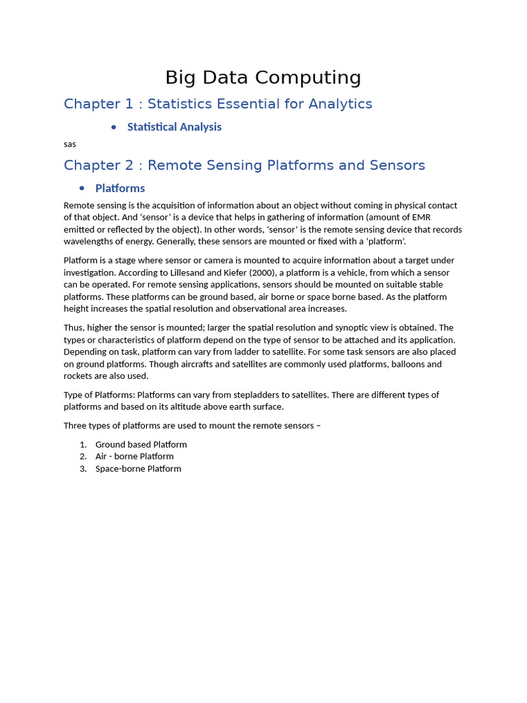 Big Data Computing | PDF | Image Resolution | Remote Sensing