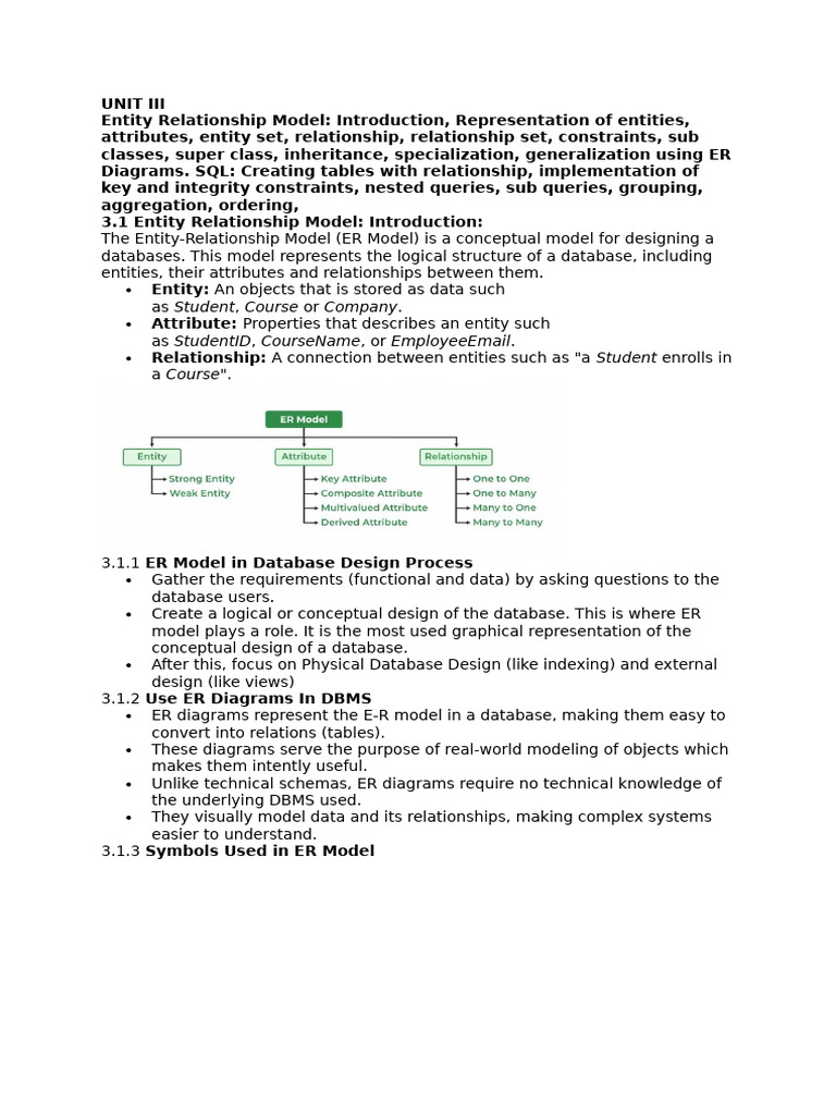 UNIT III Iai r23 Important Questions Most Important | PDF | Databases ...