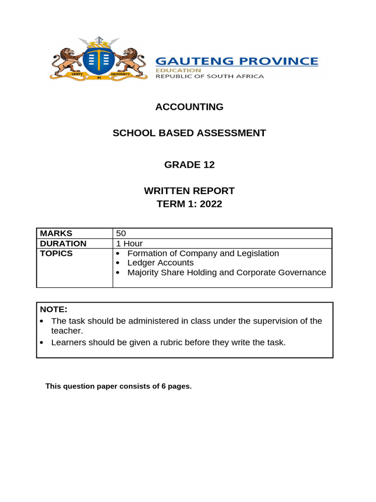 2022 Grade 12 Written Report QP | PDF | Dividend | Business