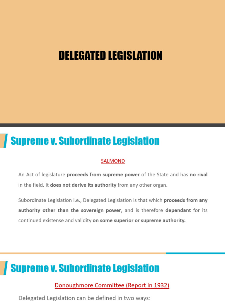 Delegated Legislation Administrative Law | PDF | Legislature | Parliament
