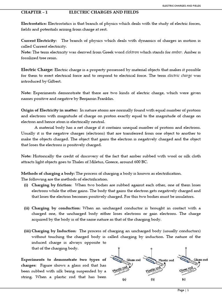 Physics 2nd Year Notes | PDF | Electric Charge | Electric Field