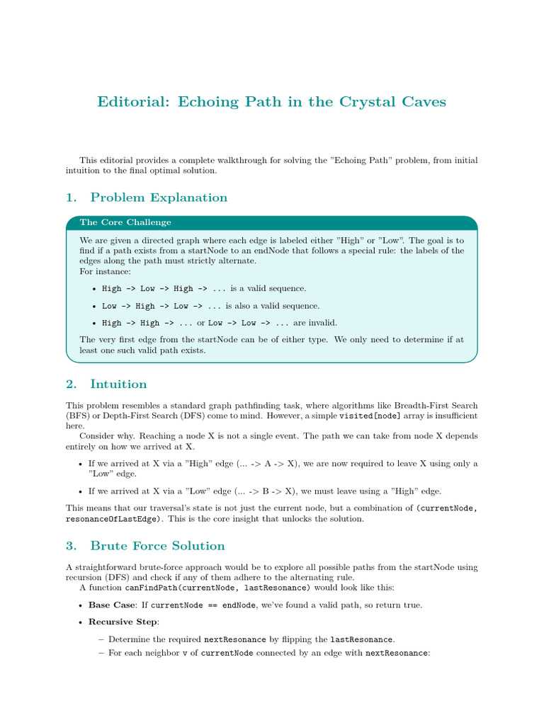 Echoing Path in the Crystal Caves | PDF | Theoretical Computer Science ...
