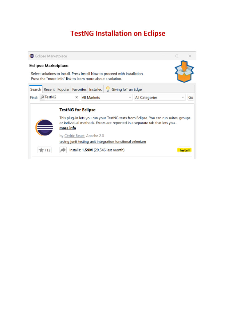 TestNG Installation Eclipse | PDF