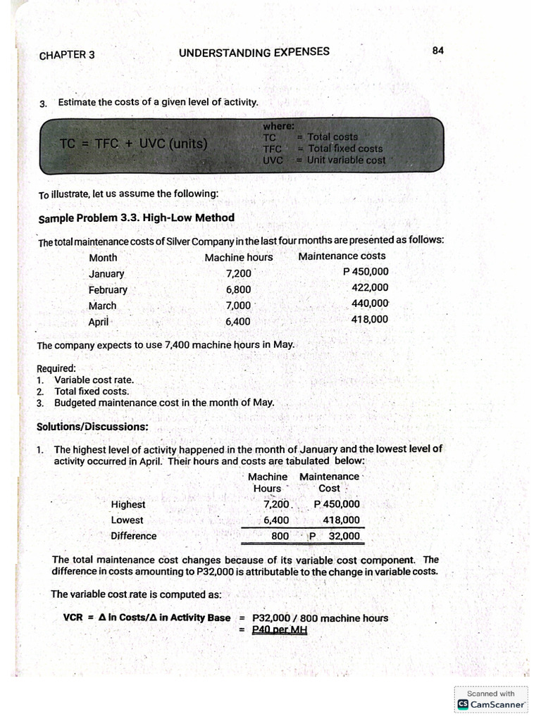 High Low Point Method | PDF