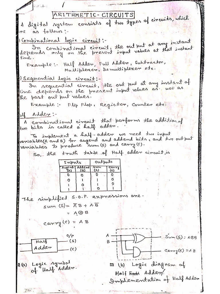 Arithmetic Circuit 1 | PDF
