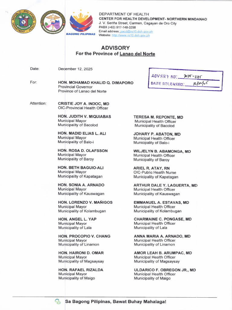 Advisory No. 1135 | PDF