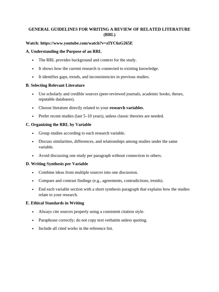 Writing An RRL Wed Fri Acts | PDF | Citation | Behavioural Sciences