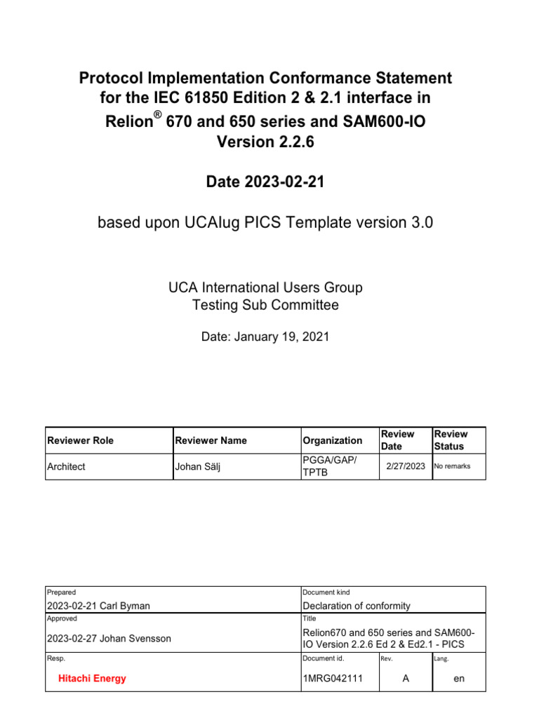 1MRG042111 en Relion 670 650 Series SAM600-IO Version 2 | PDF ...