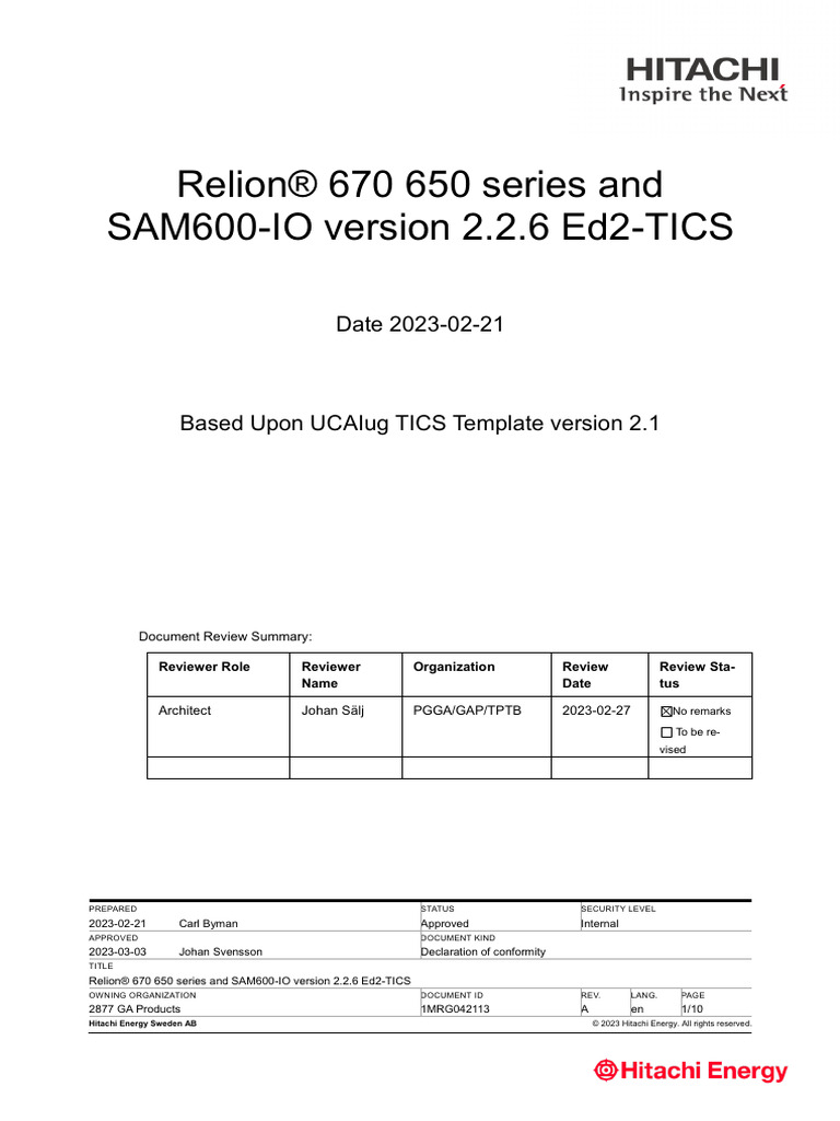 1MRG042113 en Relion 670 650 Series SAM600-IO Version 2 | PDF ...