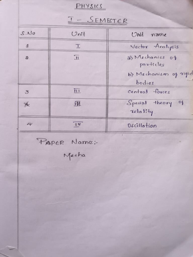 1st Sem Physics Notes | PDF