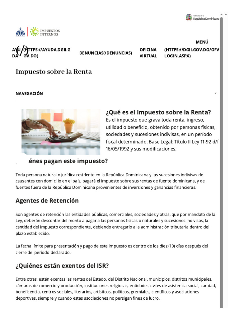 Impuesto Sobre La Renta | PDF | Impuesto sobre la renta | Impuestos