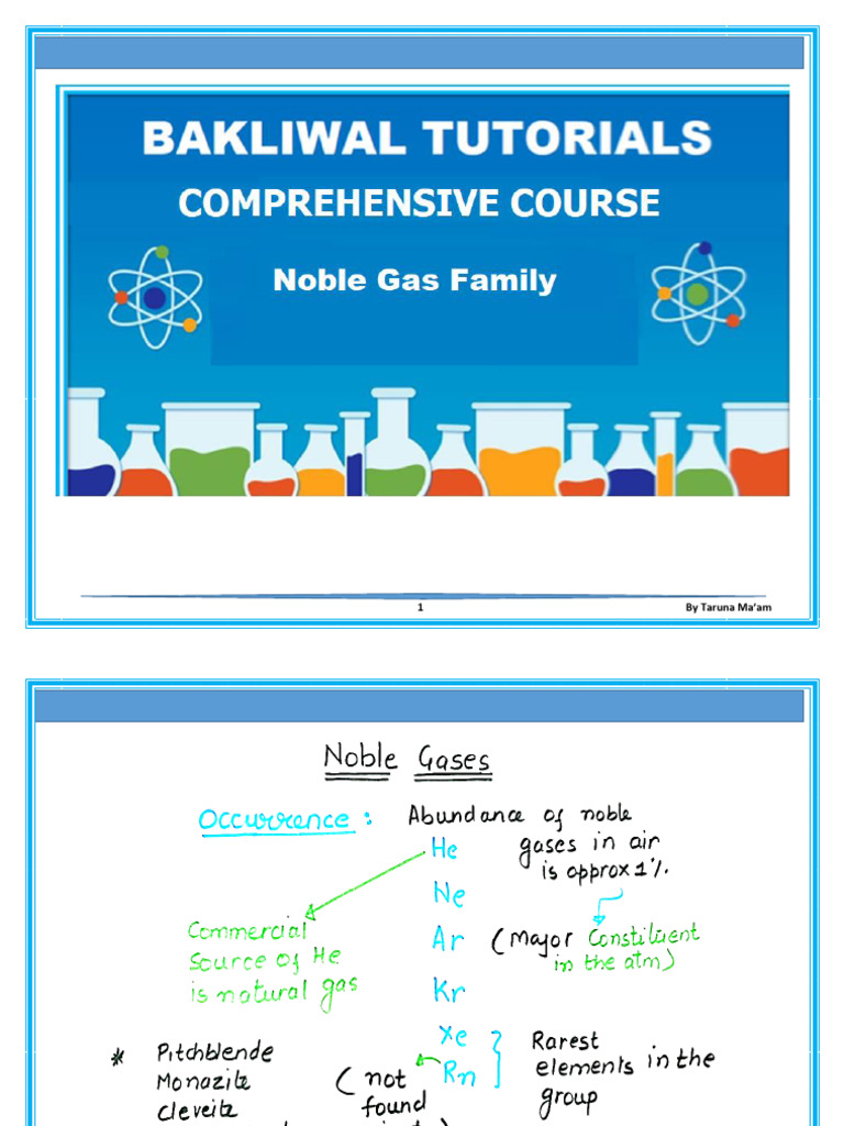c1 Maam Noble Gasses Notes | PDF