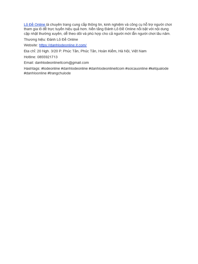 Lô Đề Online | PDF