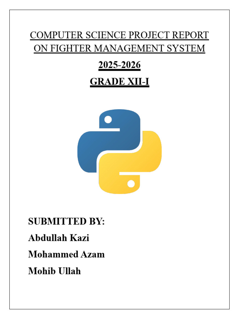 CS Pratical Project Report | PDF | Python (Programming Language ...