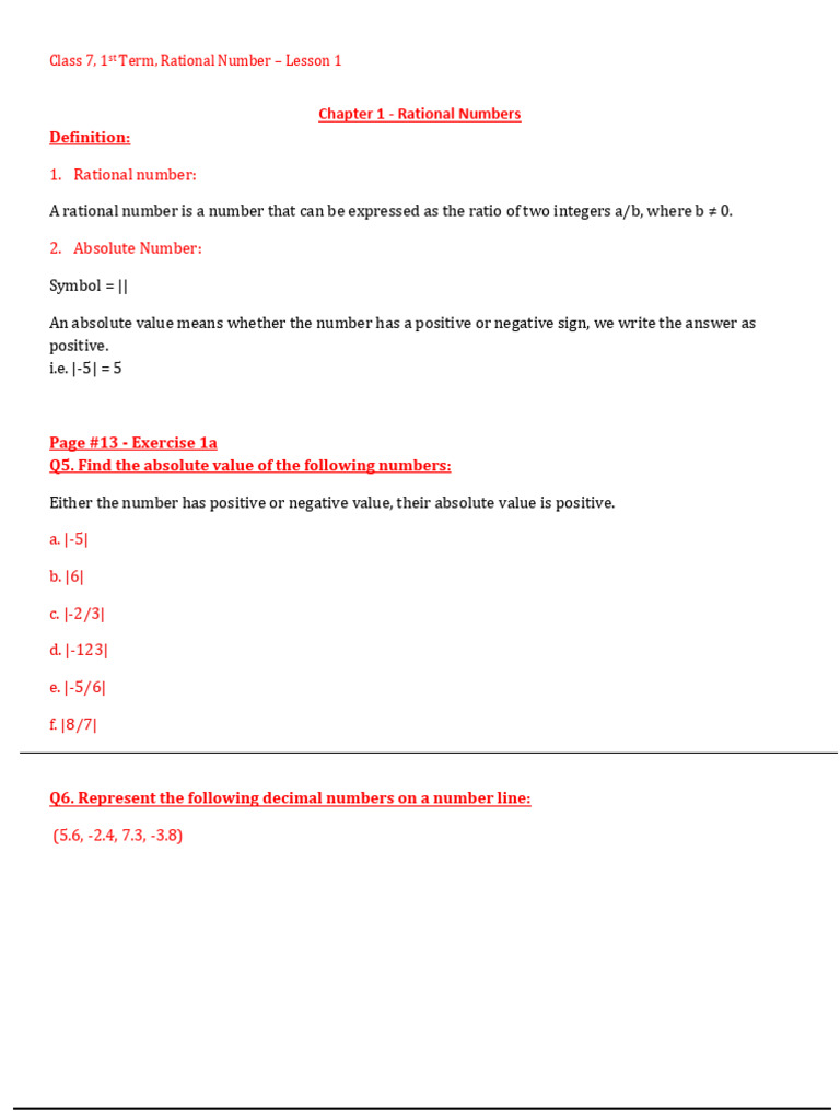 G7 - T1 - Math - All - Qs.-1-38 | PDF | Numbers | Rational Number