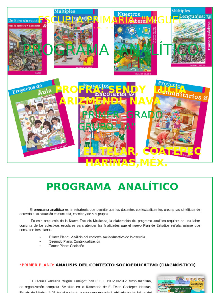 Programa Analítico Primer Grado | PDF | Aprendizaje